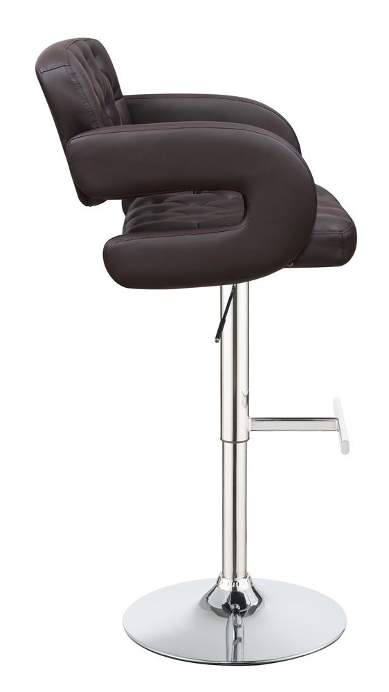 Brandi Leatherette Adjustable Height Bar Stool with Chrome Base 