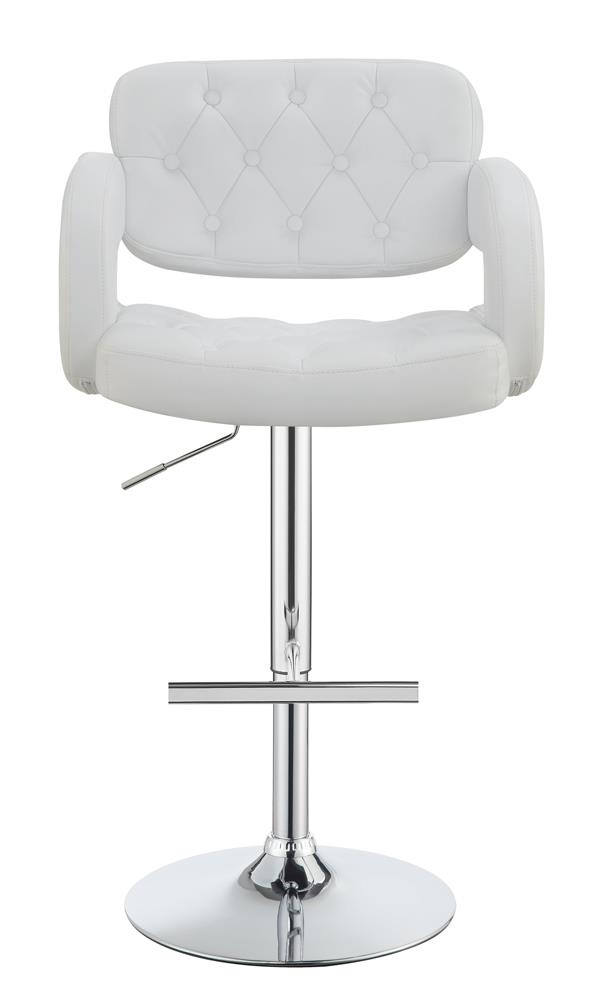Brandi Leatherette Adjustable Height Bar Stool with Chrome Base 