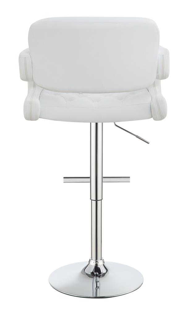 Brandi Leatherette Adjustable Height Bar Stool with Chrome Base 