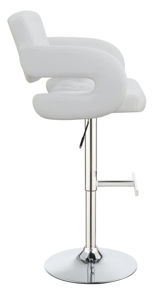 Brandi Leatherette Adjustable Height Bar Stool with Chrome Base 