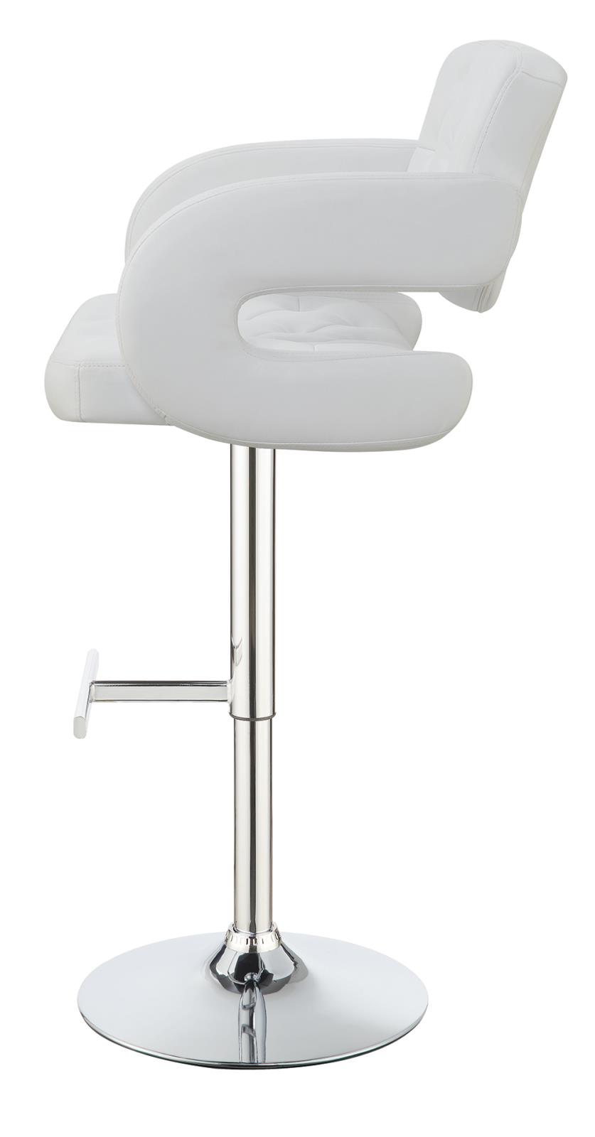 Brandi Leatherette Adjustable Height Bar Stool with Chrome Base 