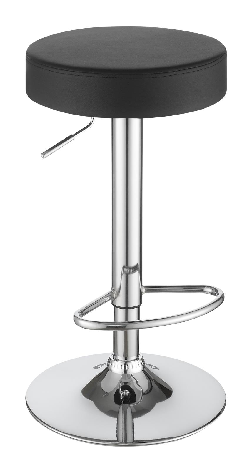 Ramses Leatherette Adjustable Bar Stool with Chrome Base