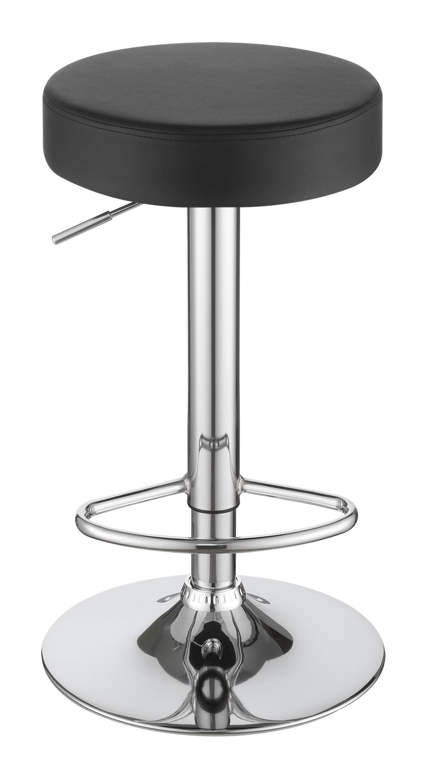 Ramses Leatherette Adjustable Bar Stool with Chrome Base