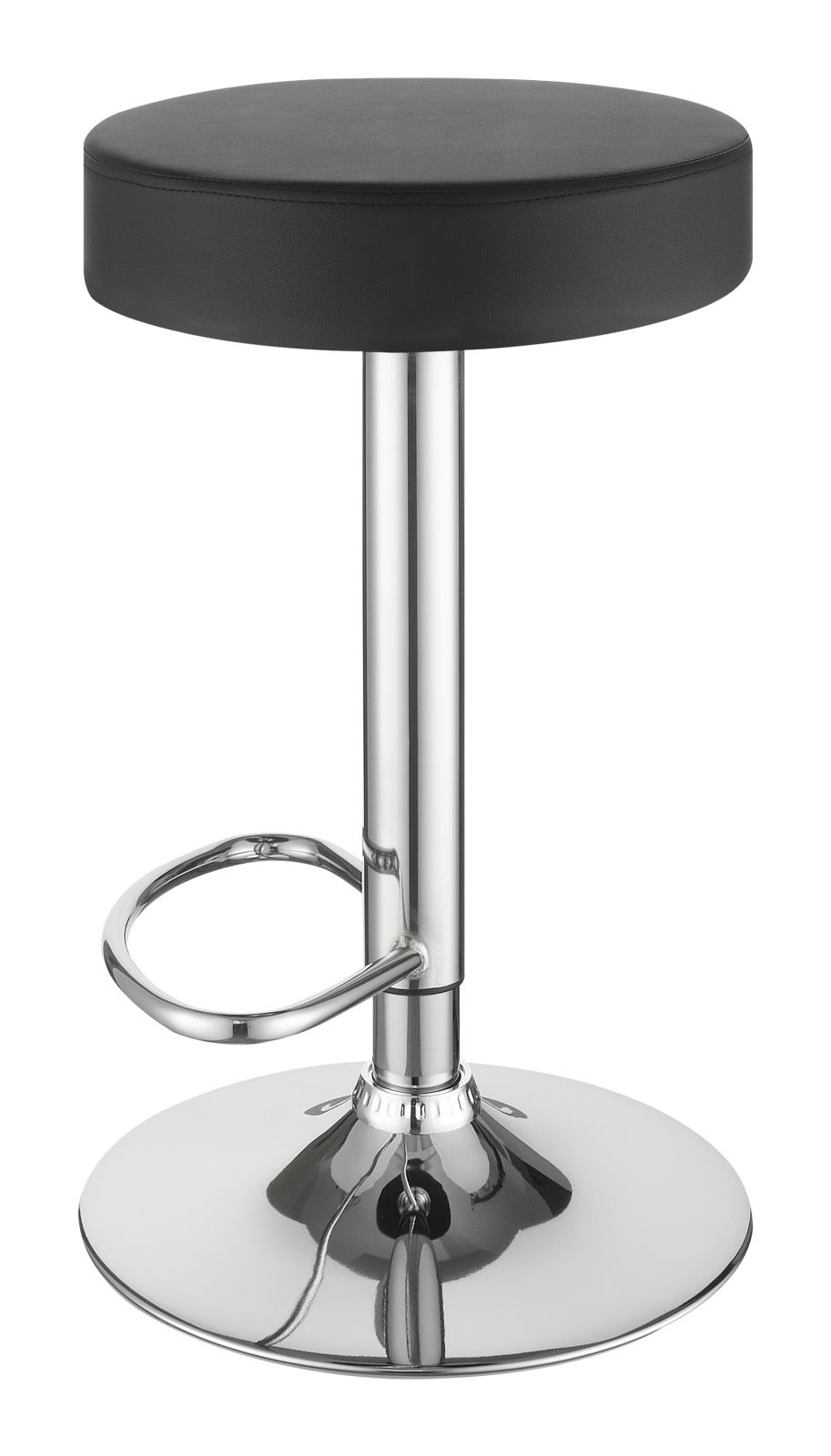 Ramses Leatherette Adjustable Bar Stool with Chrome Base