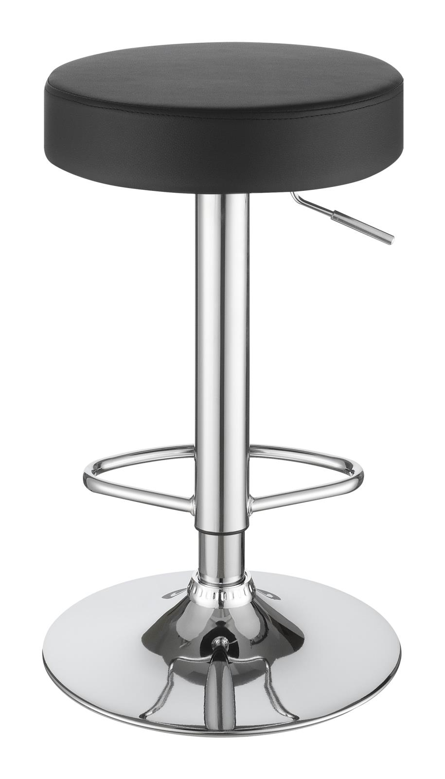 Ramses Leatherette Adjustable Bar Stool with Chrome Base