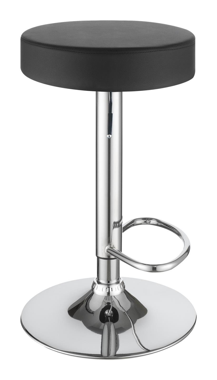 Ramses Leatherette Adjustable Bar Stool with Chrome Base