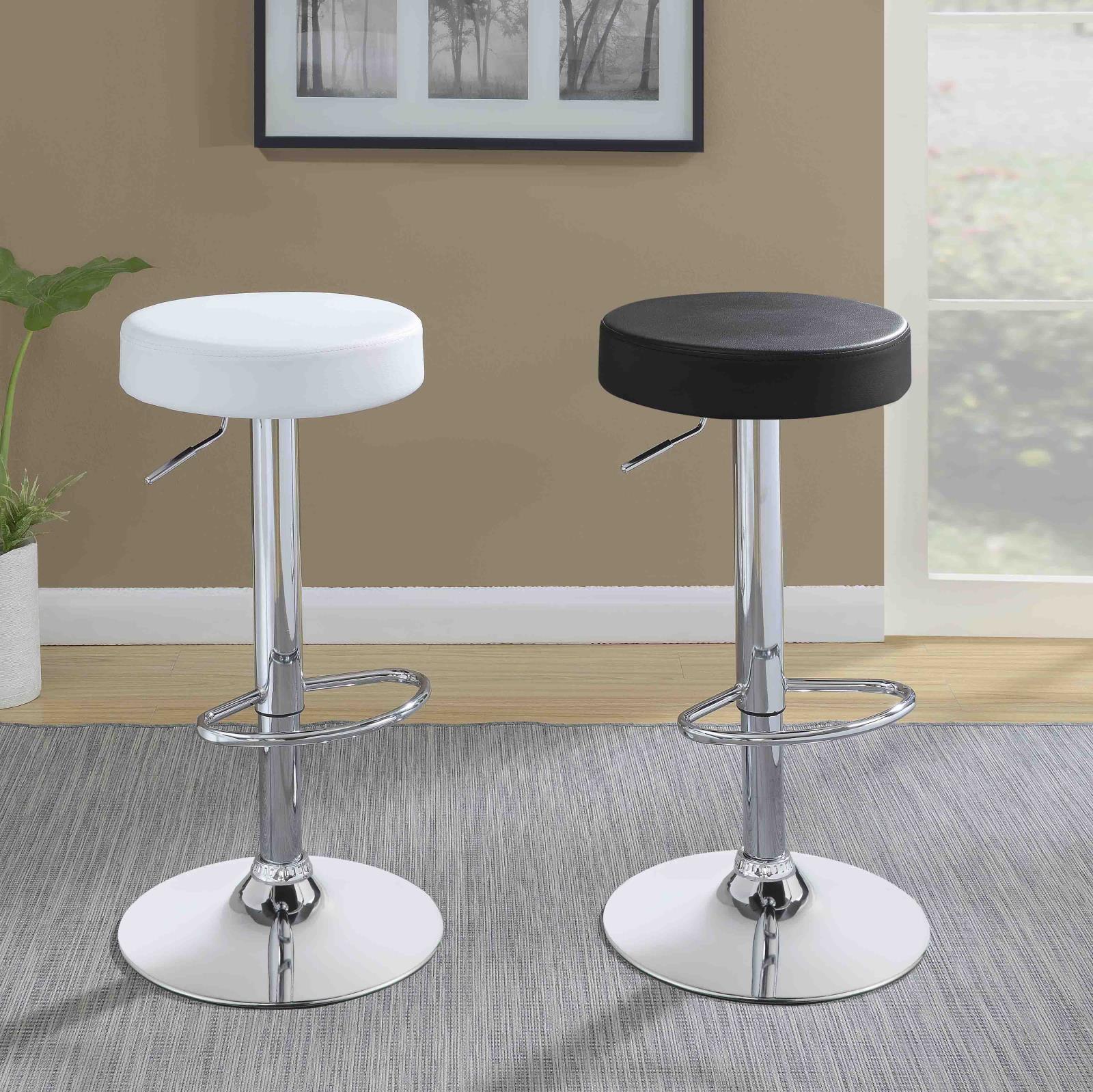 Ramses Leatherette Adjustable Bar Stool with Chrome Base