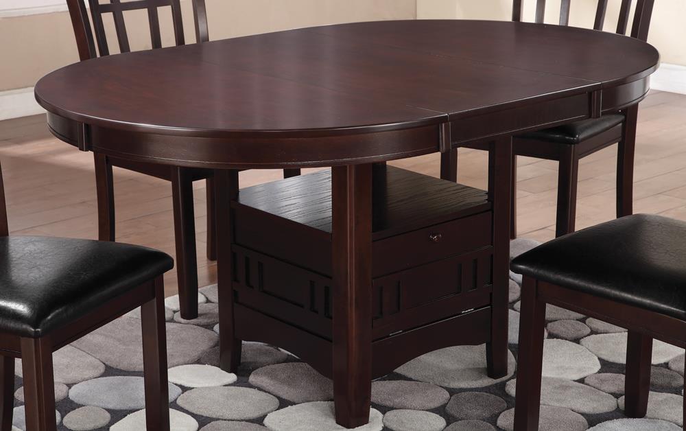 Lavon 42" Wood Veneer Round Extendable Dining Table with Storage