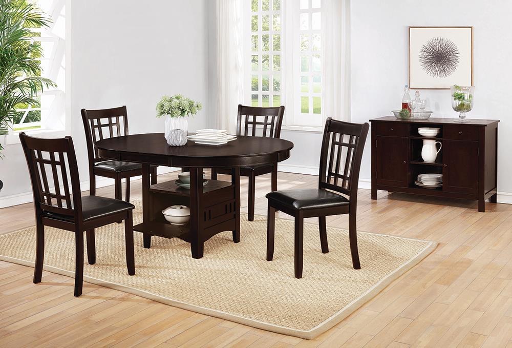 Lavon 42" Wood Veneer Round Extendable Dining Table with Storage