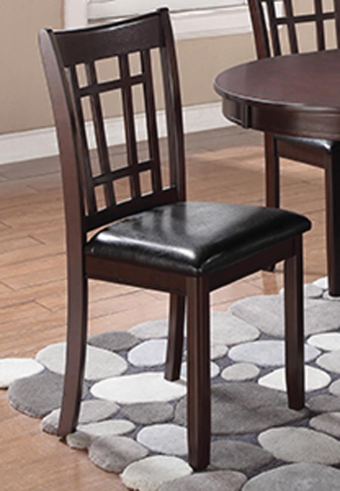 Lavon Leatherette Dining Side Chair with Wood Base