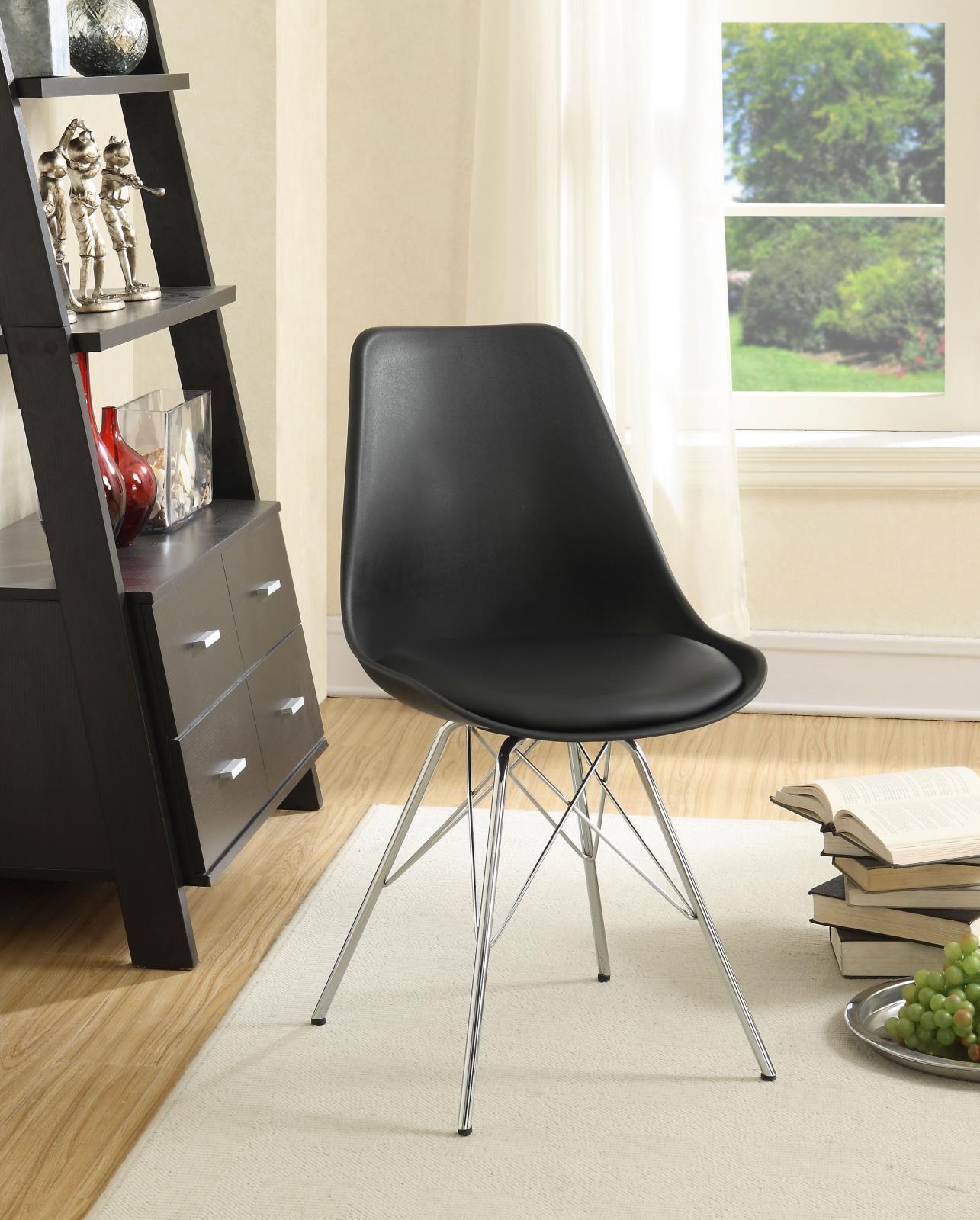 Juniper Polypropylene/Leatherette Side Chair w/ Chrome Base