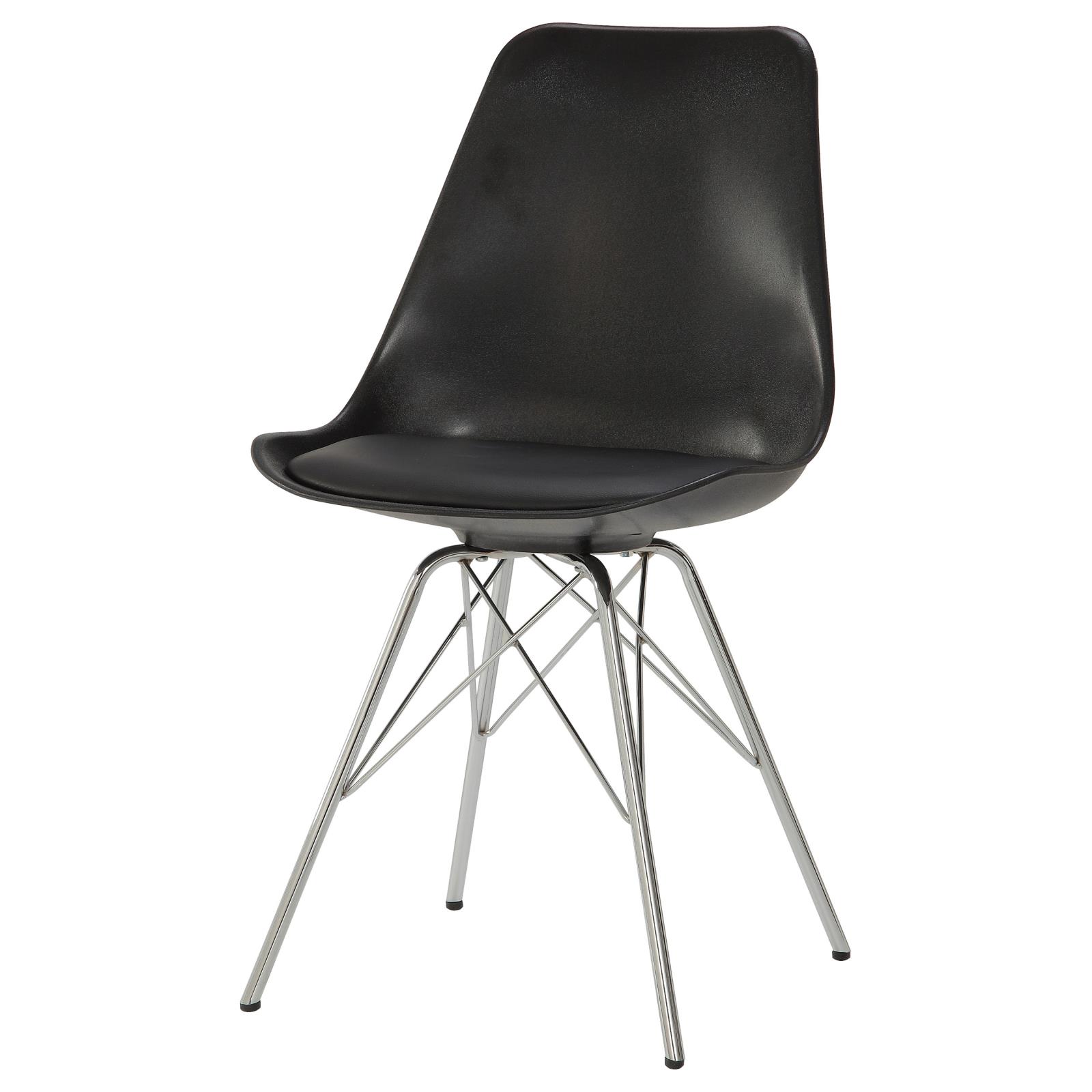 Juniper Polypropylene/Leatherette Side Chair w/ Chrome Base