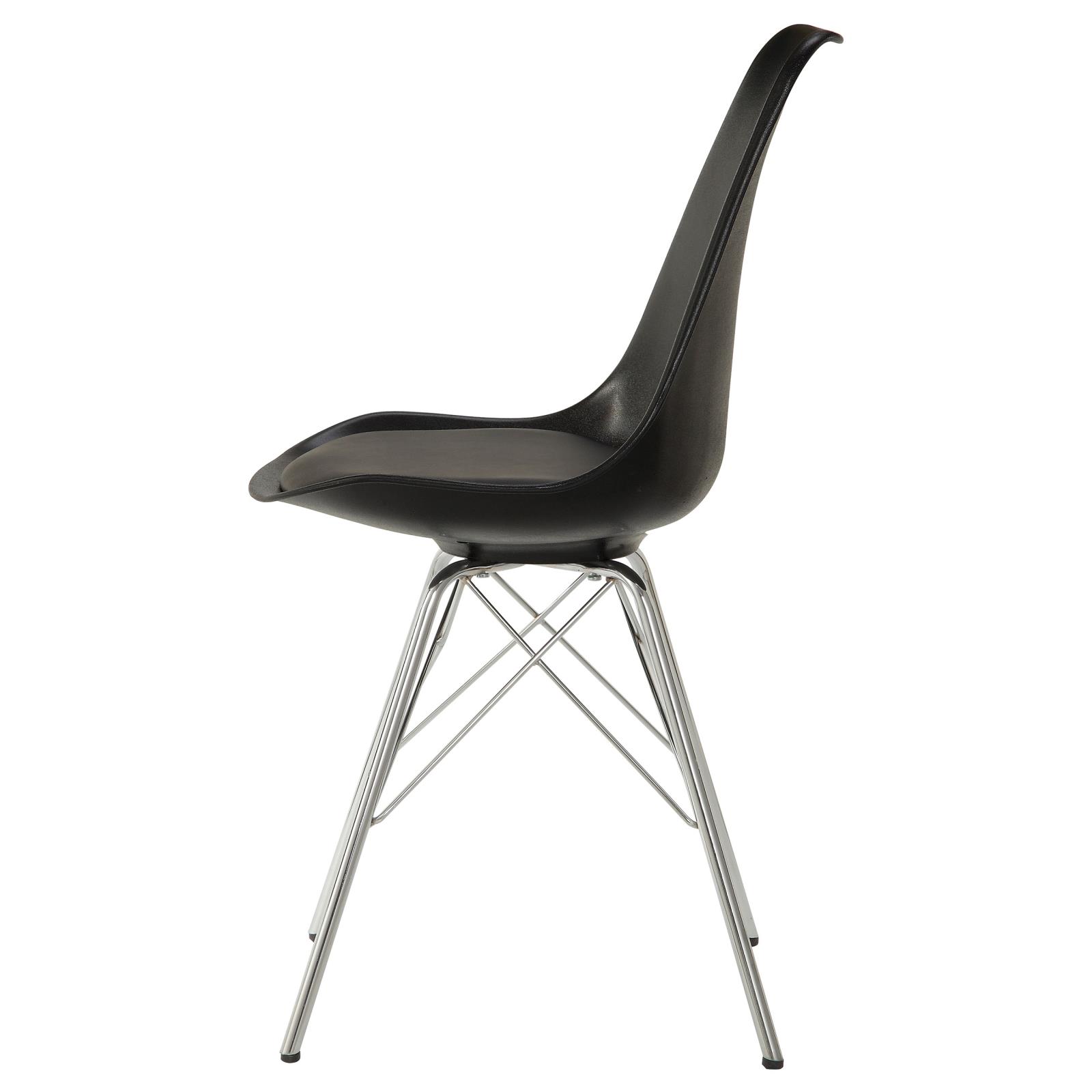 Juniper Polypropylene/Leatherette Side Chair w/ Chrome Base