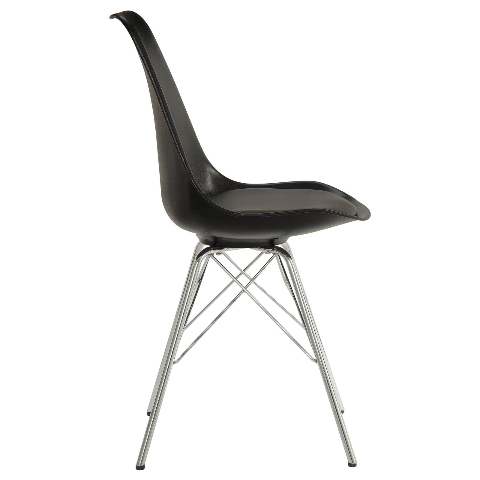 Juniper Polypropylene/Leatherette Side Chair w/ Chrome Base
