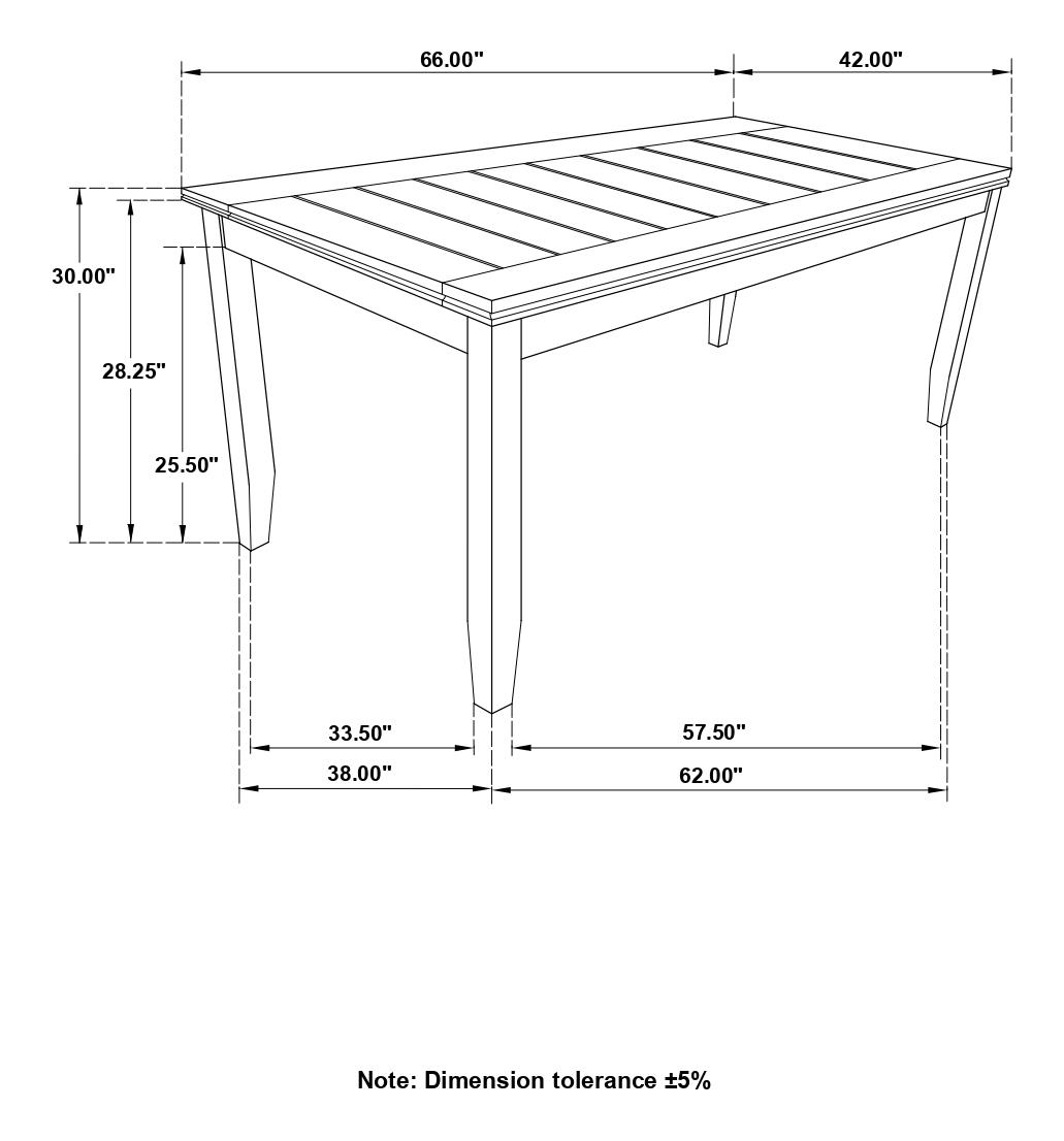Dalila 66" Rectangular Wood Veneer Plank Top Dining Table