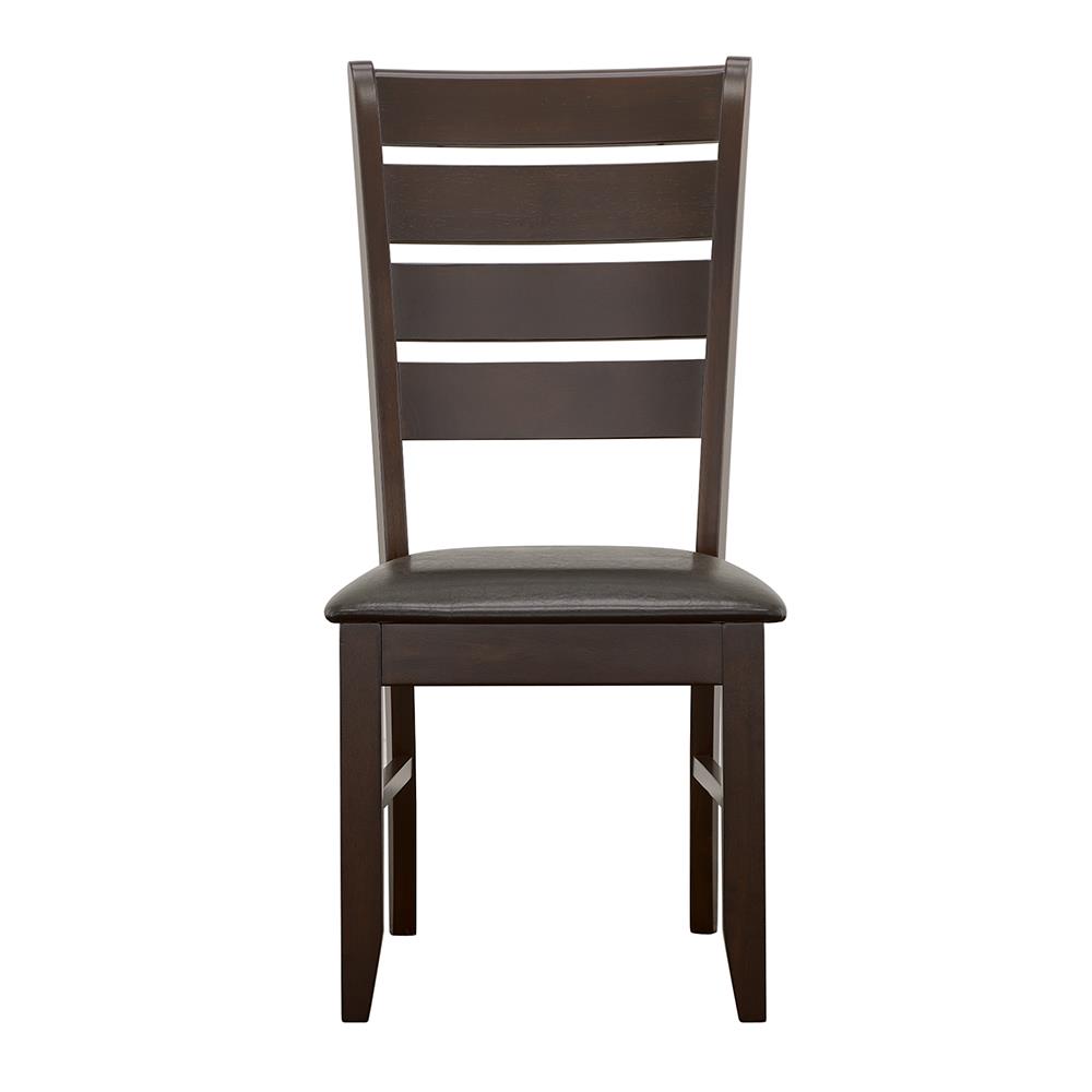 Dalila Leatherette Ladder Back Side Chair with Wood Base