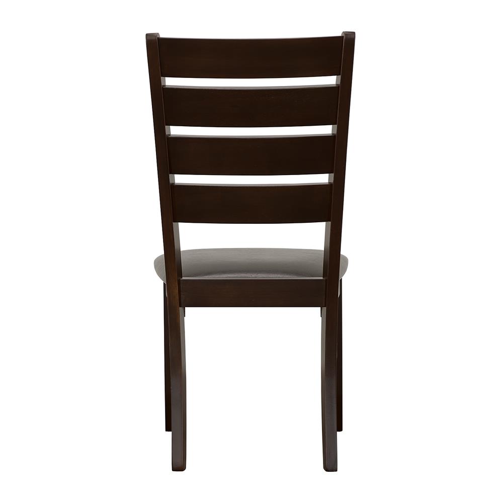 Dalila Leatherette Ladder Back Side Chair with Wood Base
