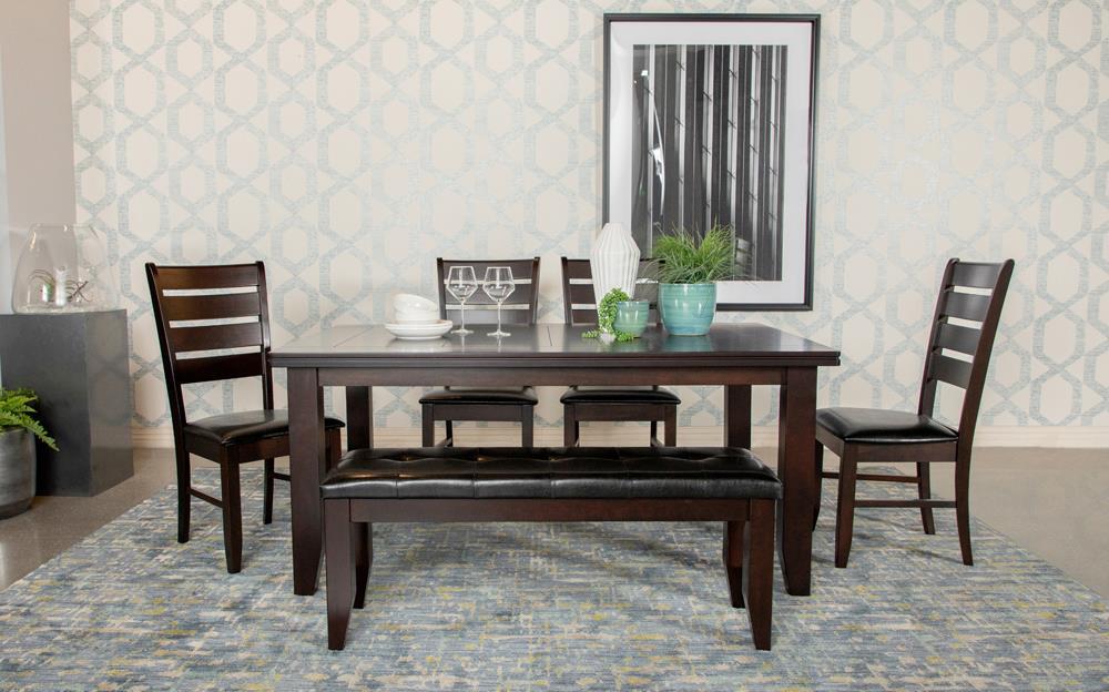 Dalila Fabric/Leatherette Ladder Back Side Chair with Wood Base