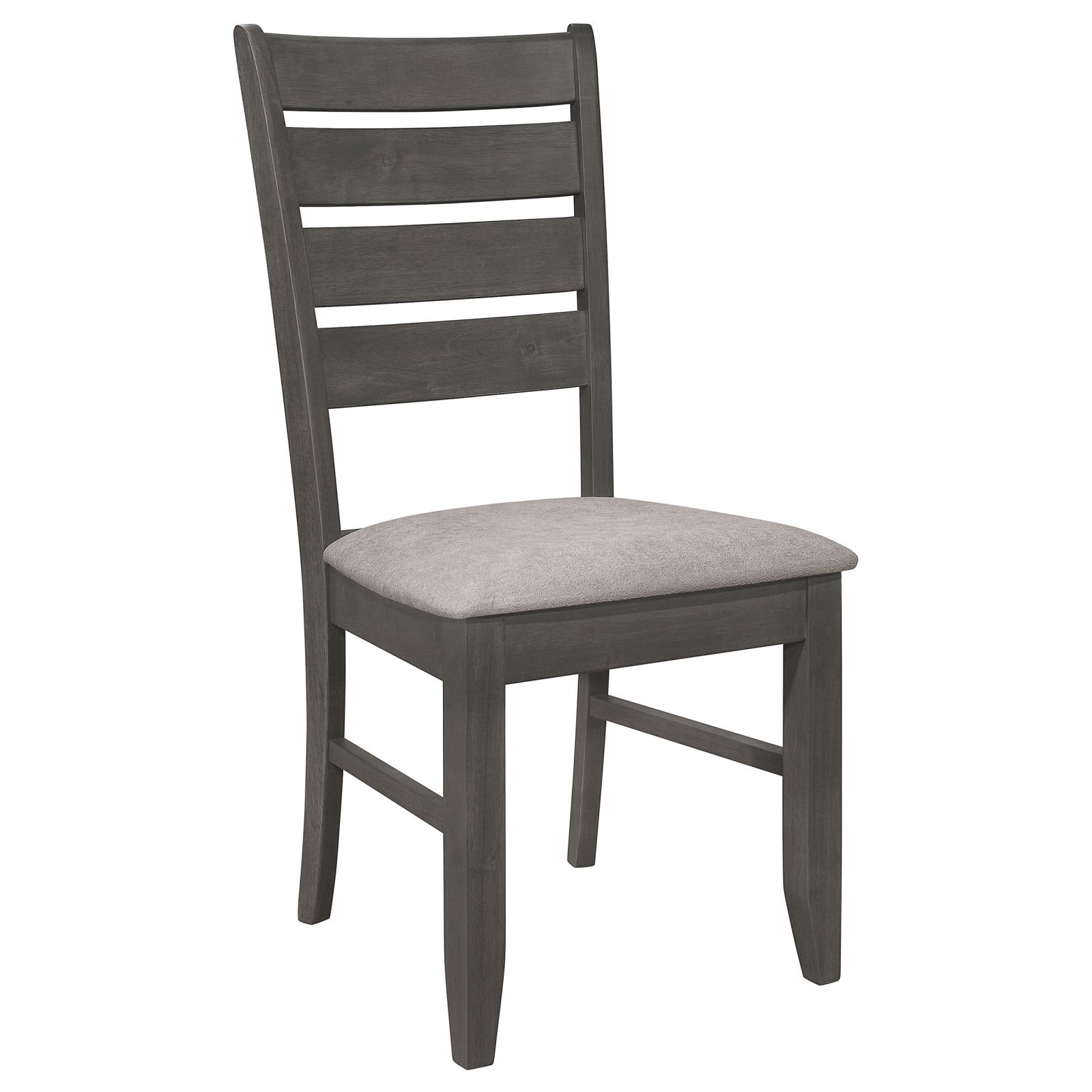 Dalila Fabric/Leatherette Ladder Back Side Chair with Wood Base