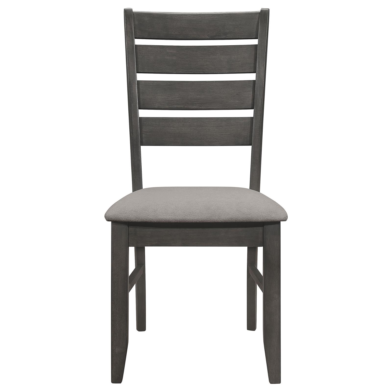 Dalila Fabric Ladder Back Side Chair with Wood Base