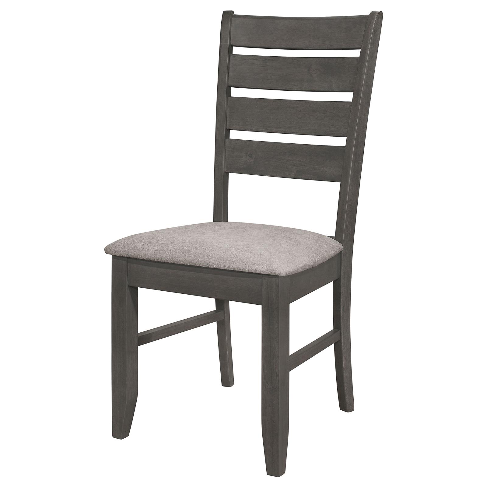 Dalila Fabric/Leatherette Ladder Back Side Chair with Wood Base
