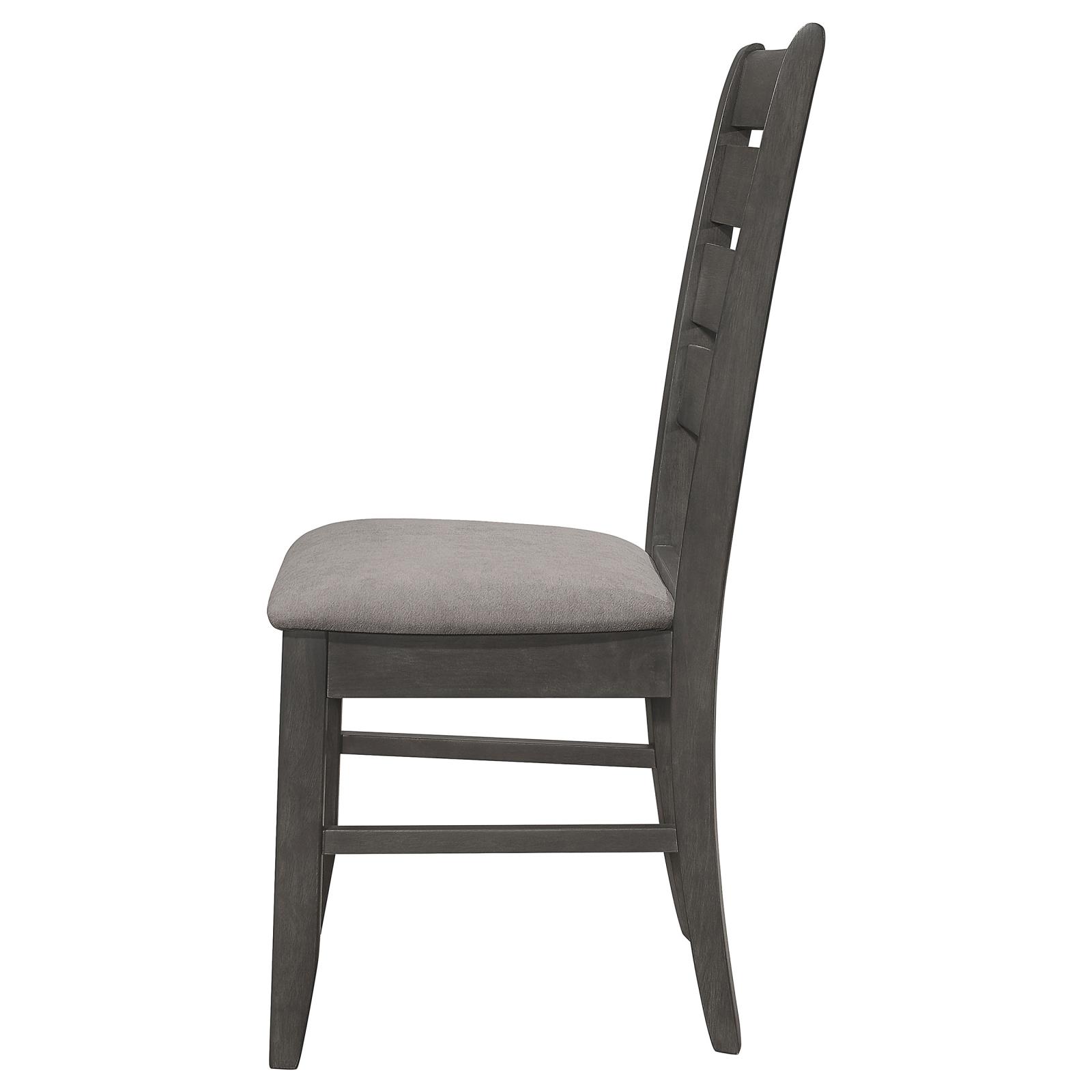 Dalila Fabric Ladder Back Side Chair with Wood Base