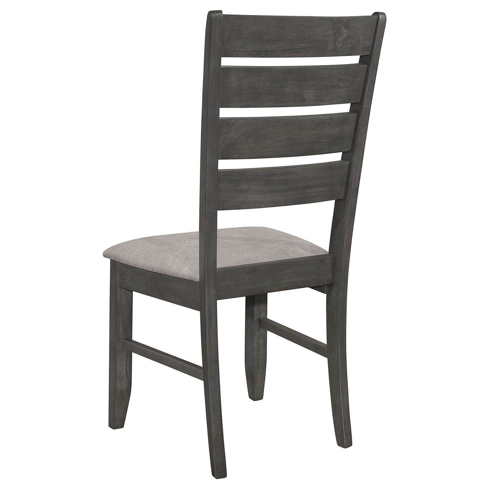 Dalila Fabric/Leatherette Ladder Back Side Chair with Wood Base
