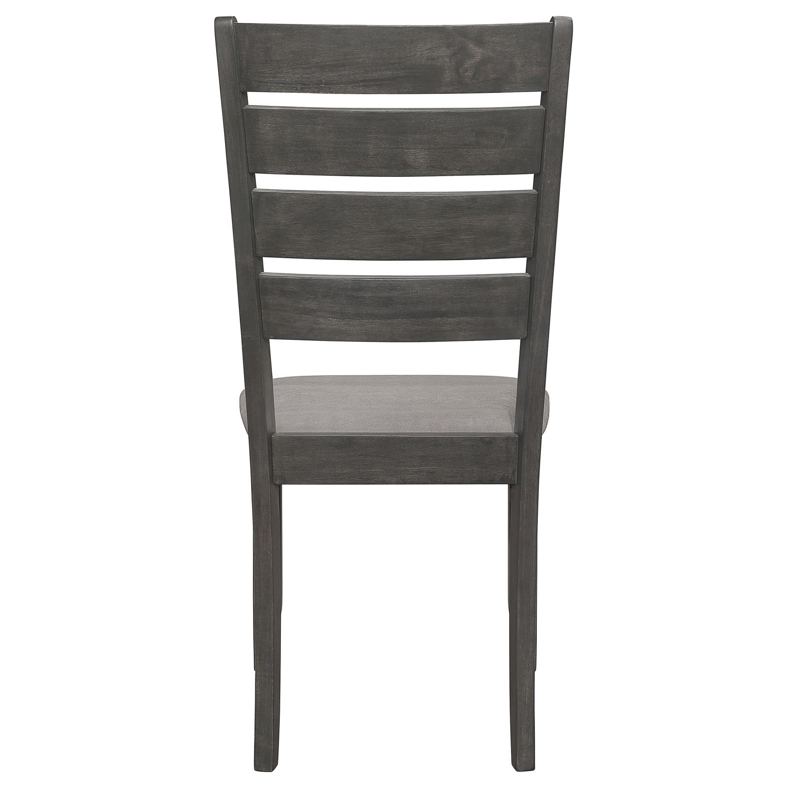 Dalila Fabric/Leatherette Ladder Back Side Chair with Wood Base