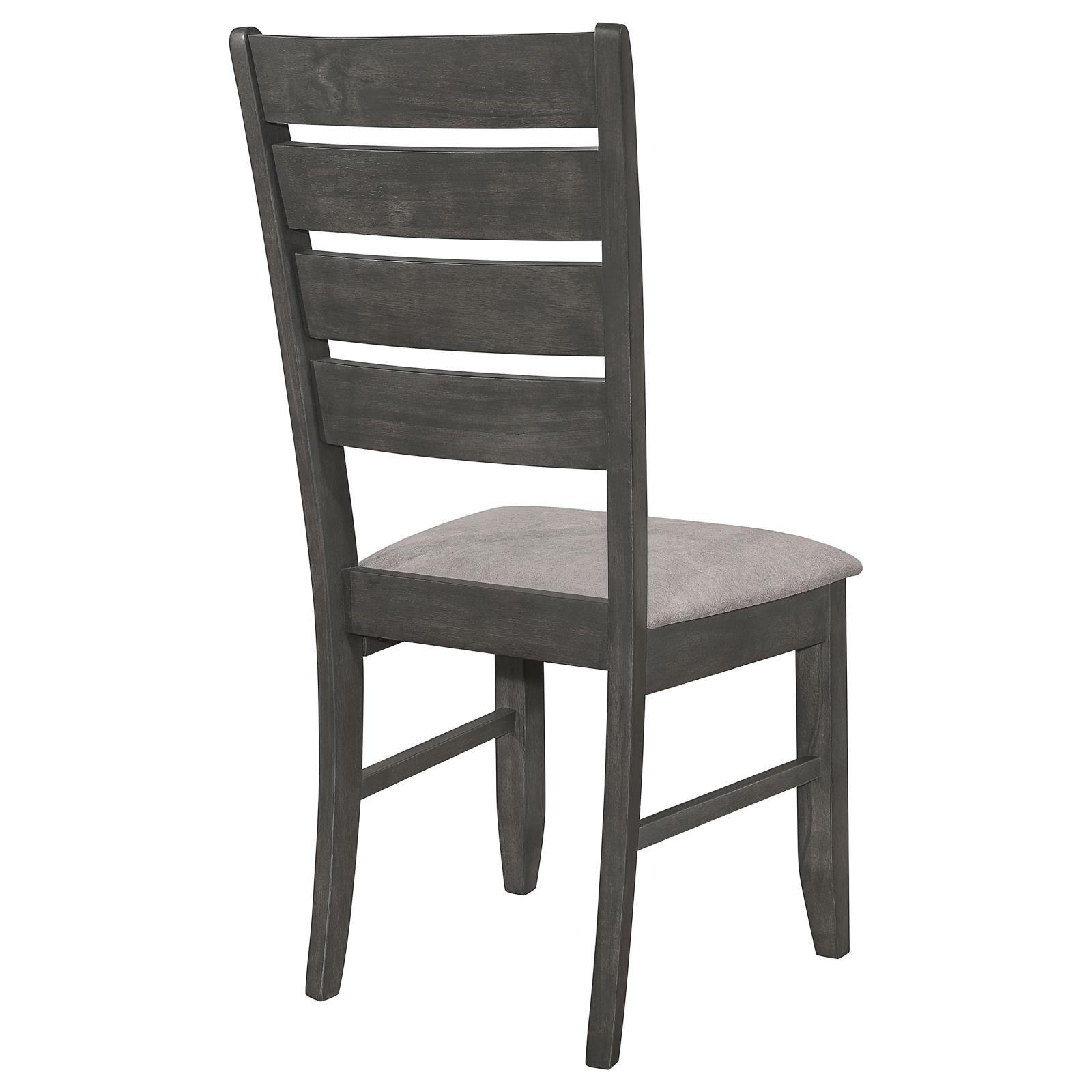 Dalila Fabric Ladder Back Side Chair with Wood Base