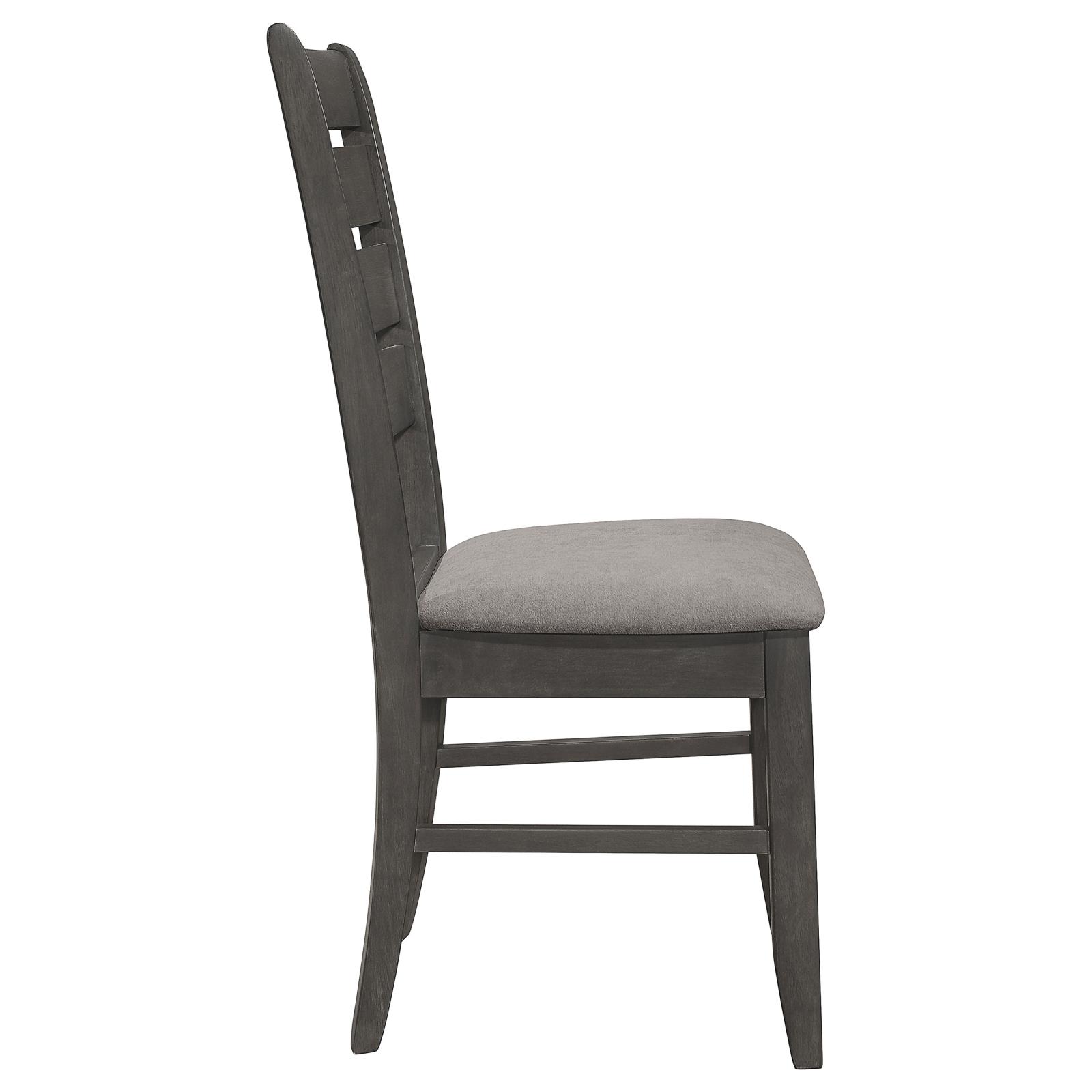 Dalila Fabric Ladder Back Side Chair with Wood Base