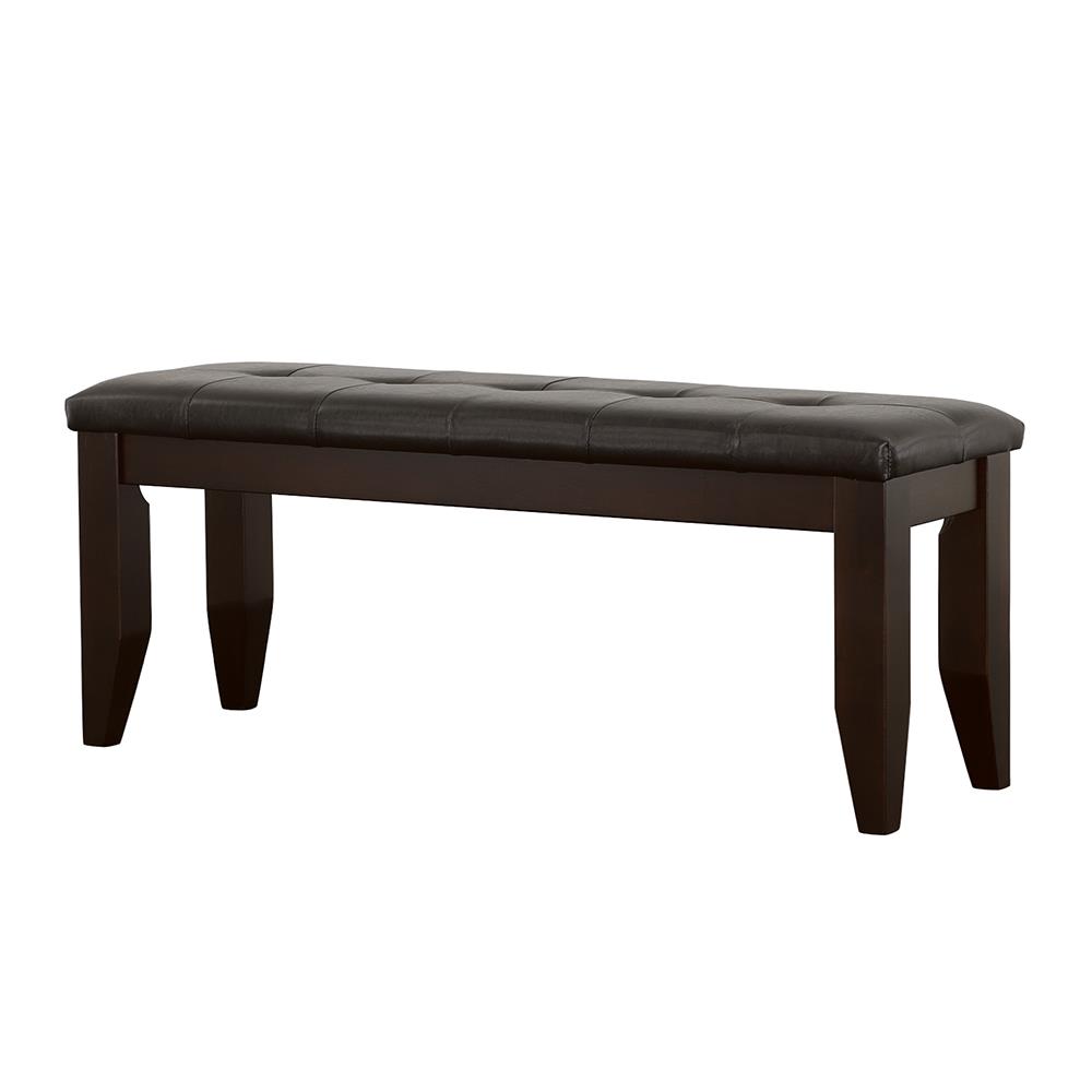 Dalila Padded Cushion Fabric/Leatherette Bench with Wood Base