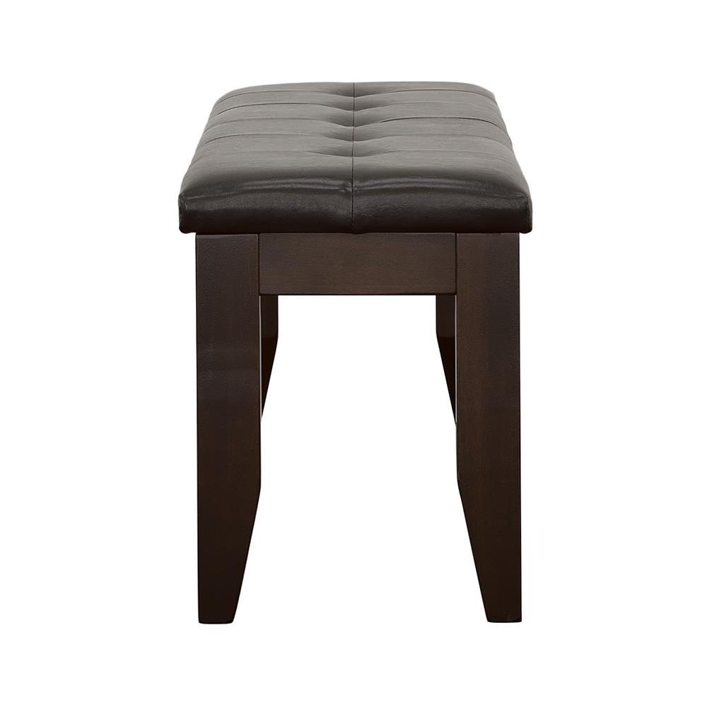 Dalila Padded Cushion Leatherette Bench with Wood Base