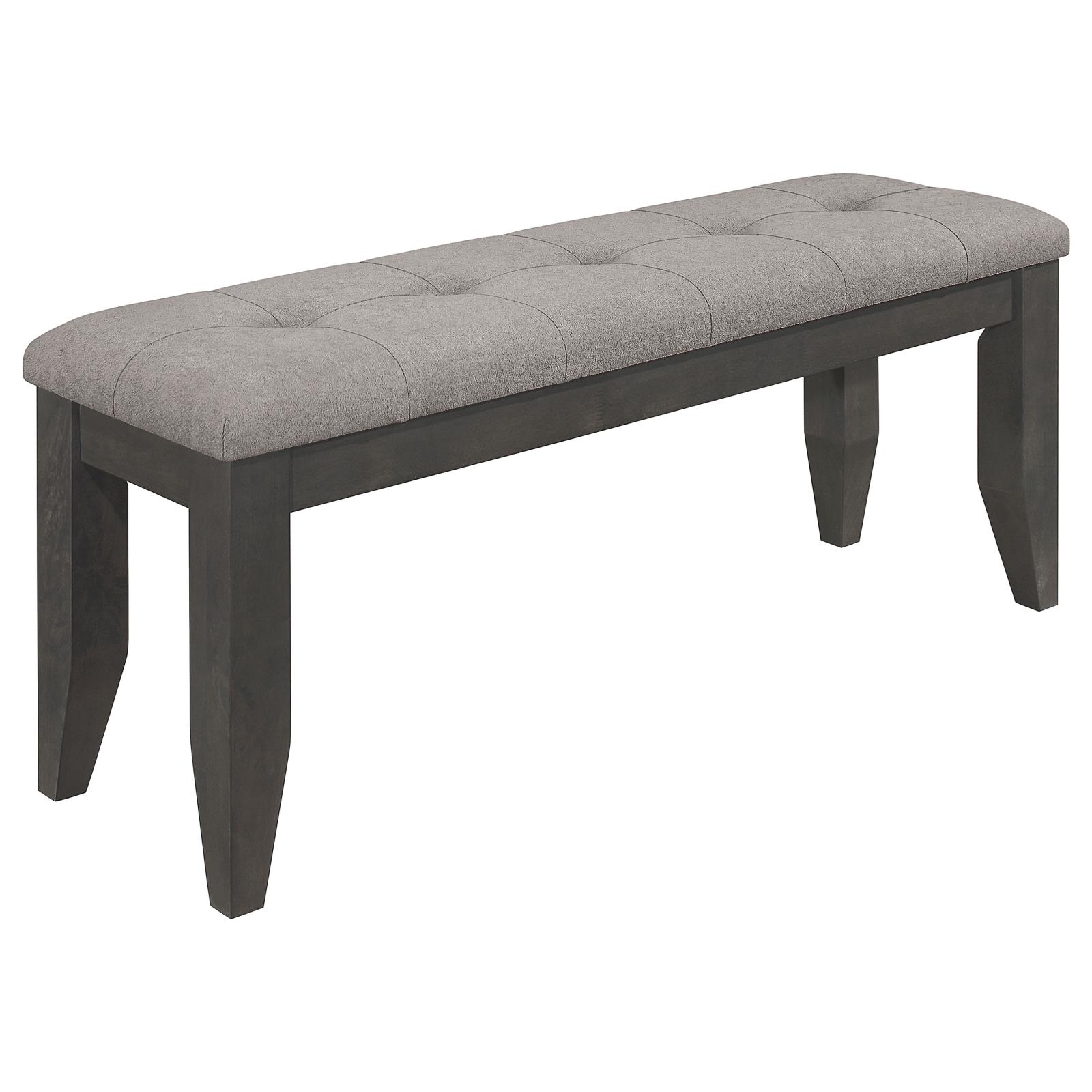 Dalila Padded Cushion Fabric/Leatherette Bench with Wood Base