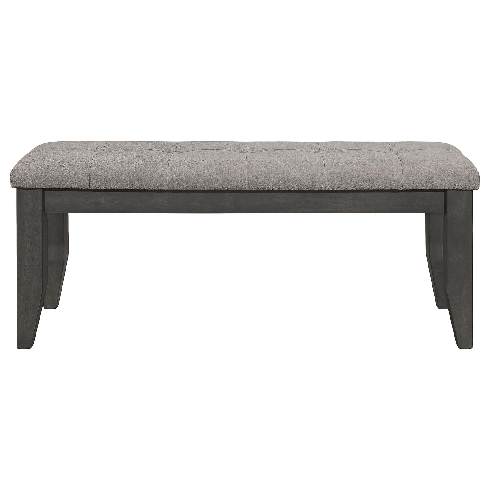 Dalila Padded Cushion Fabric Bench with Wood Base