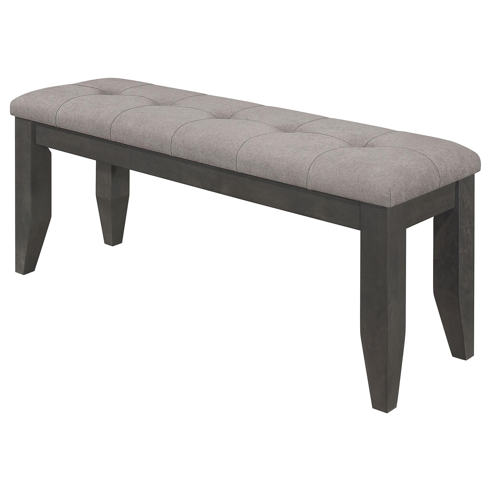 Dalila Padded Cushion Fabric Bench with Wood Base