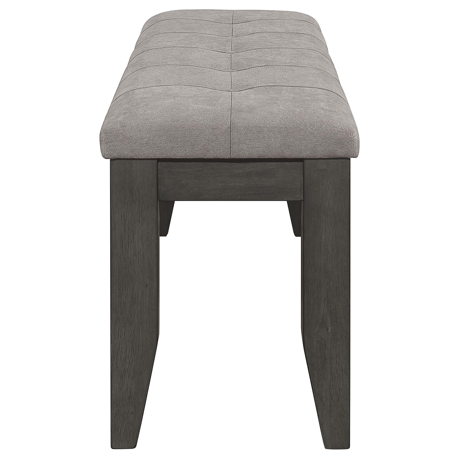 Dalila Padded Cushion Fabric/Leatherette Bench with Wood Base