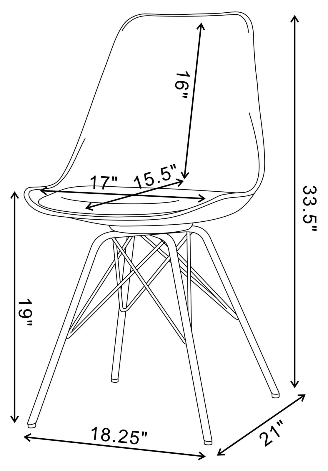 Juniper Polypropylene/Leatherette Side Chair w/ Chrome Base
