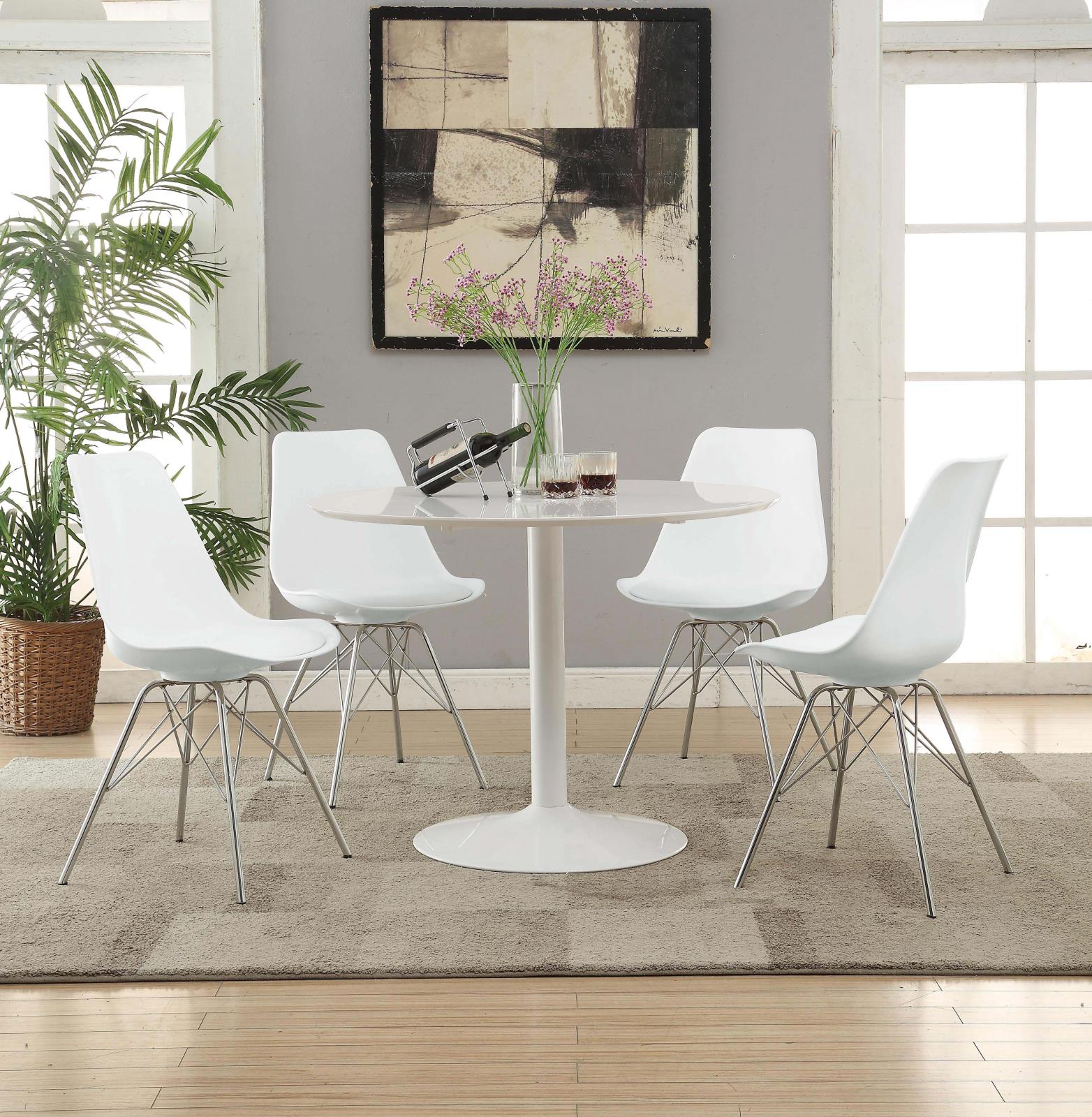 Juniper Polypropylene/Leatherette Side Chair w/ Chrome Base