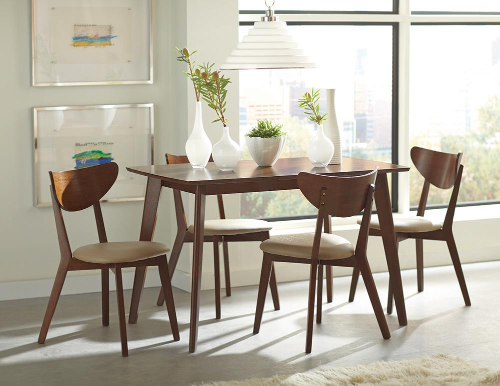 Kersey 47.25" Rectangular Wood Veneer Dining Table with Angled Legs
