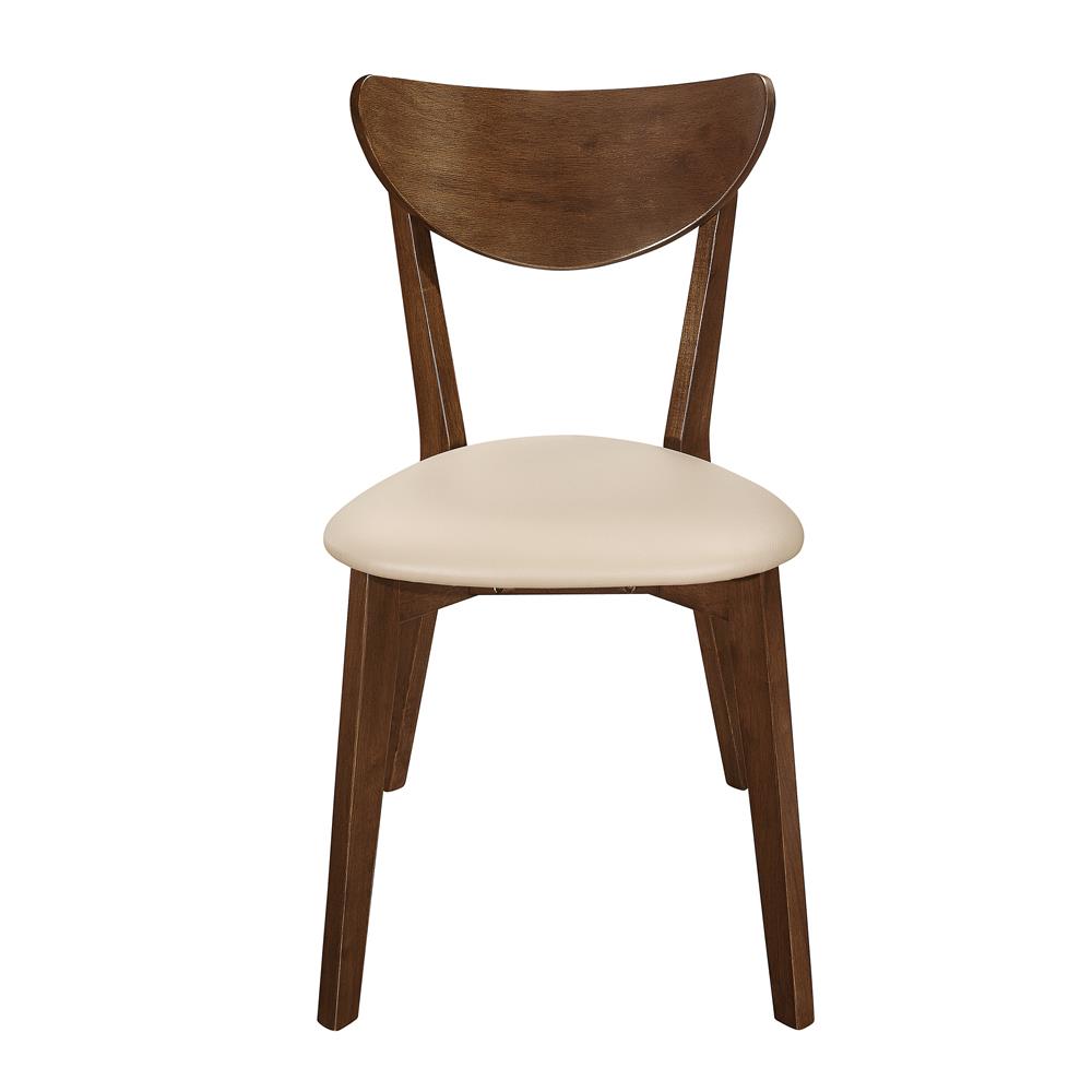 Kersey Leatherette Curved Back Dining Side Chair with Wood Legs