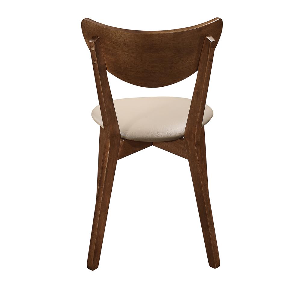 Kersey Leatherette Curved Back Dining Side Chair with Wood Legs