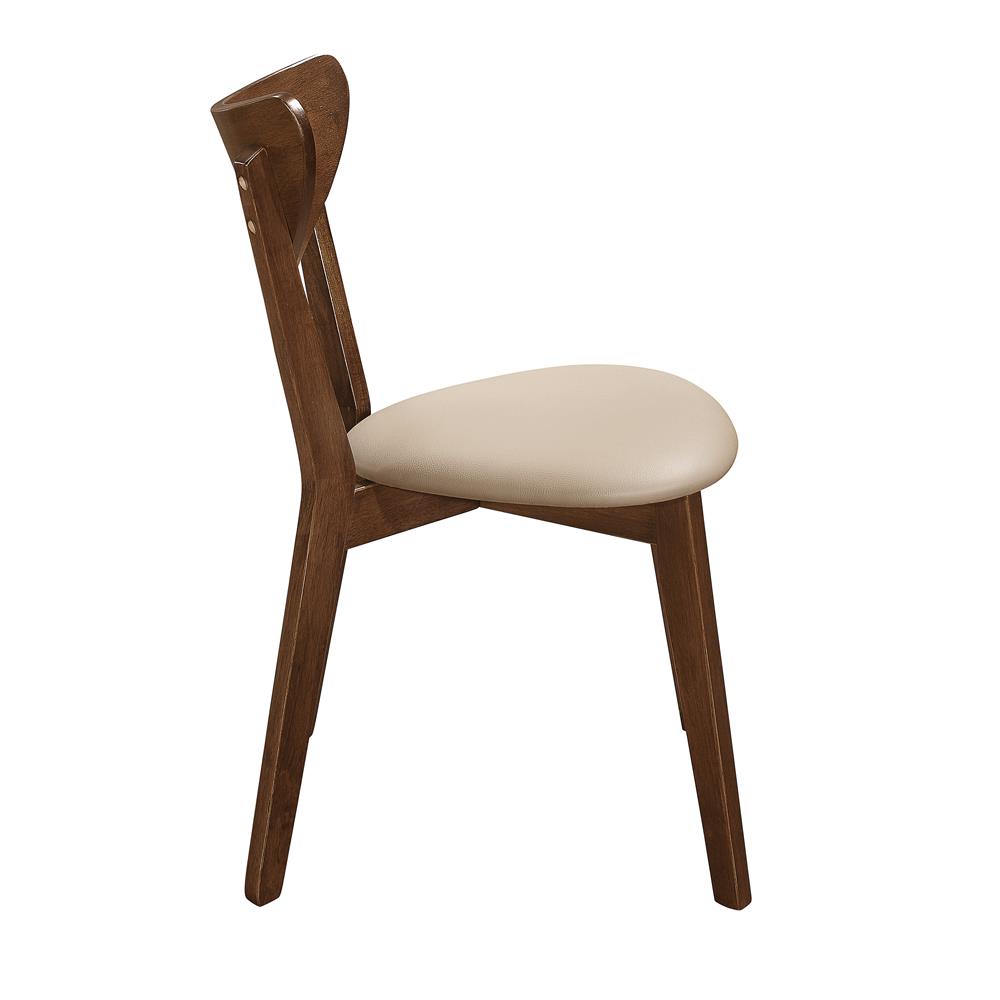 Kersey Leatherette Curved Back Dining Side Chair with Wood Legs