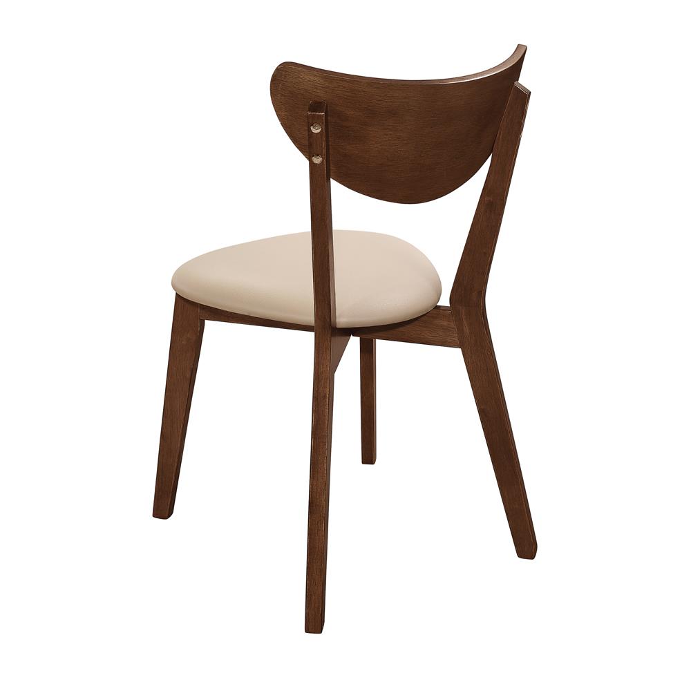 Kersey Leatherette Curved Back Dining Side Chair with Wood Legs