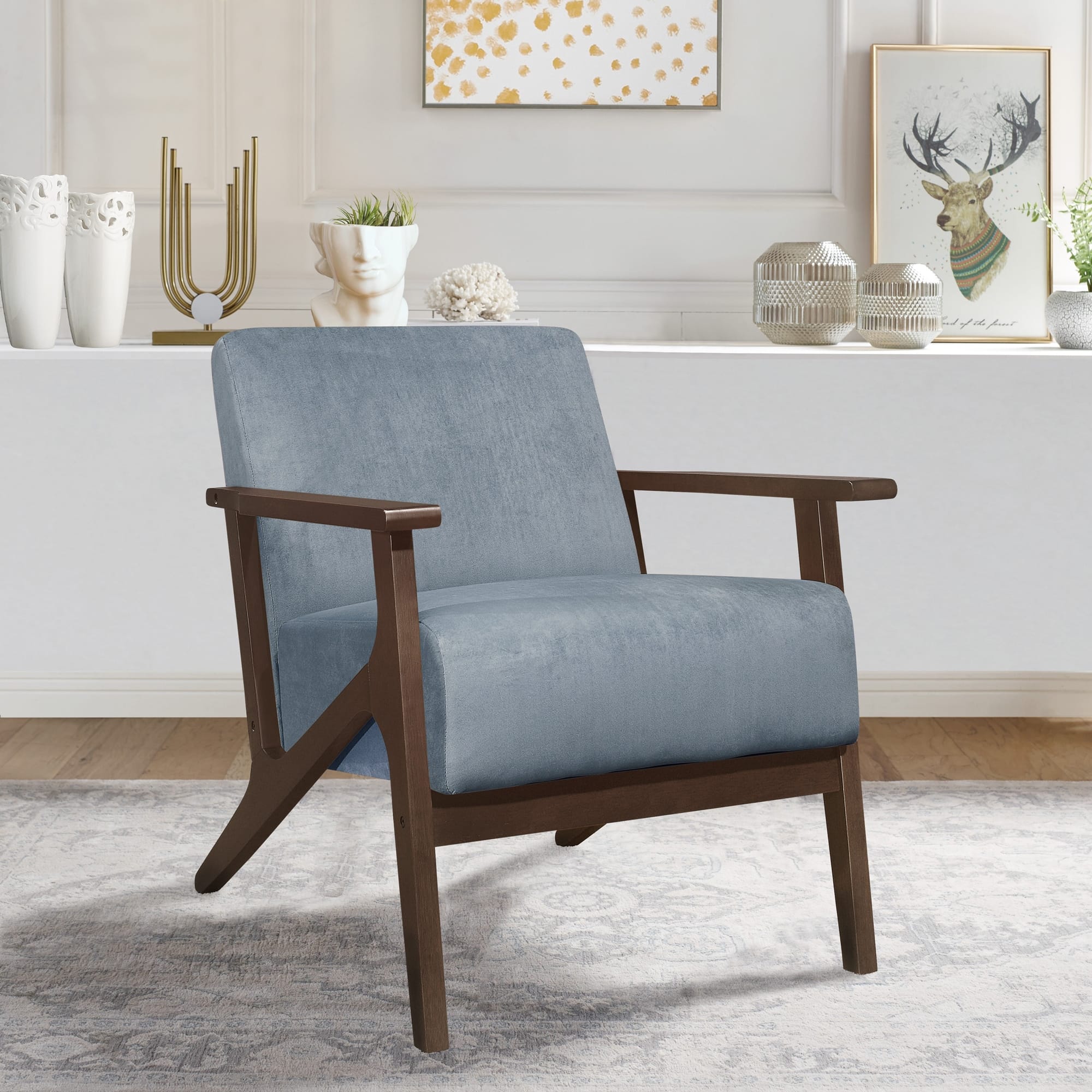 August Velvet Accent Chair