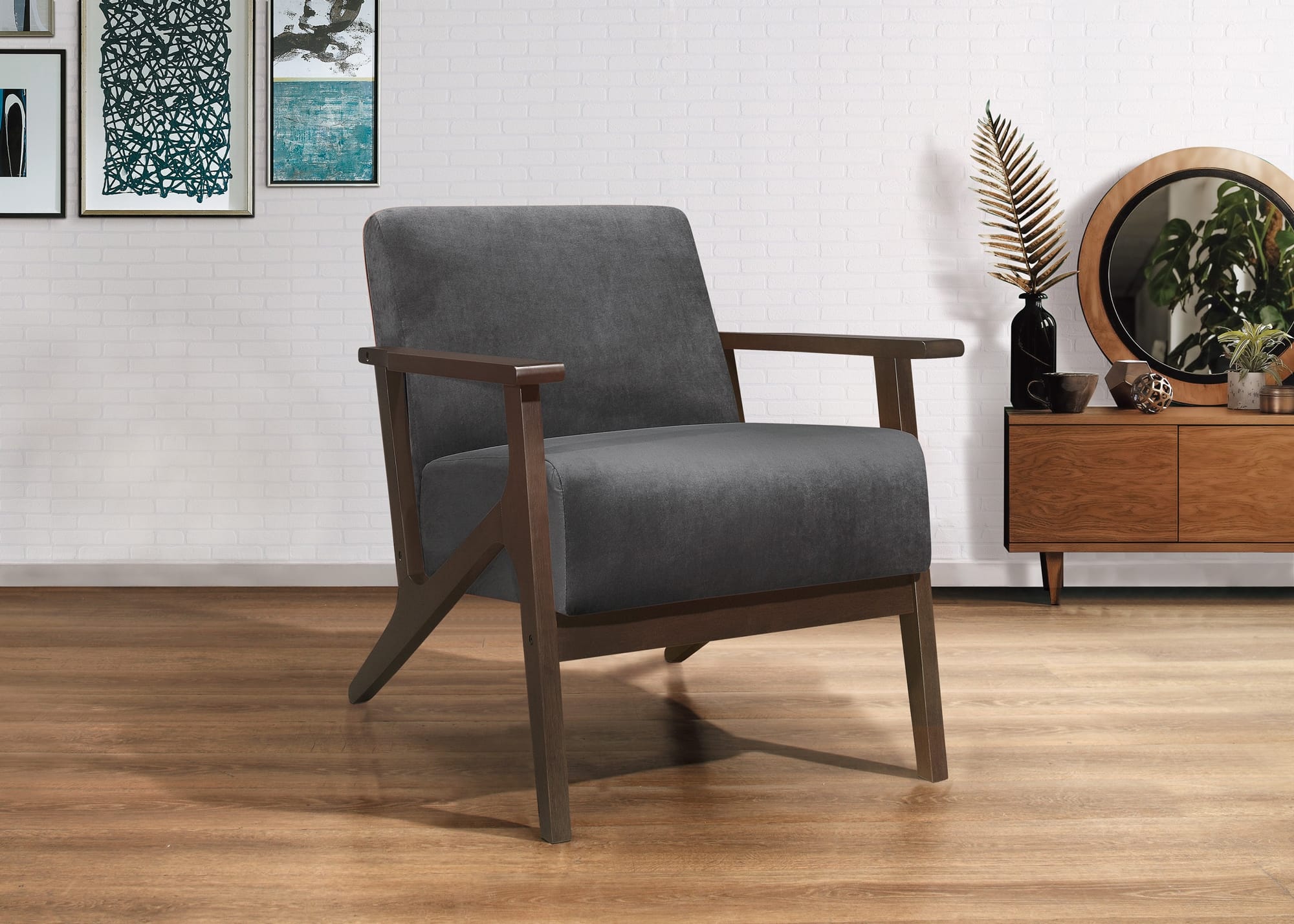 August Velvet Accent Chair