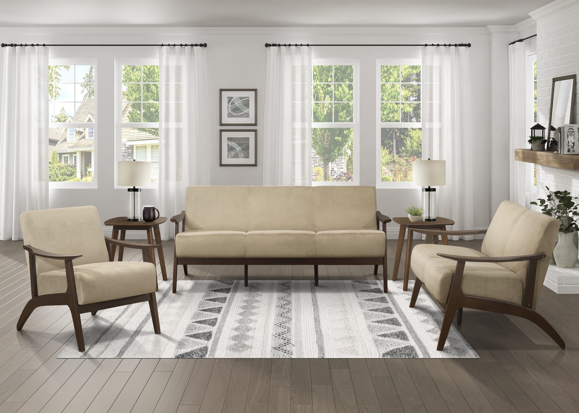 Carlson Velvet Living Room Set