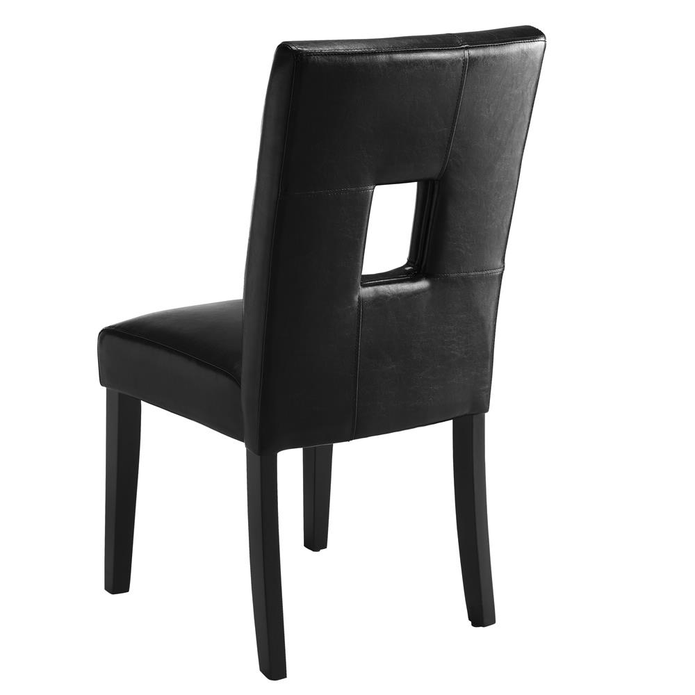 Shannon Leatherette Open Back Dining Chair with Wood Legs