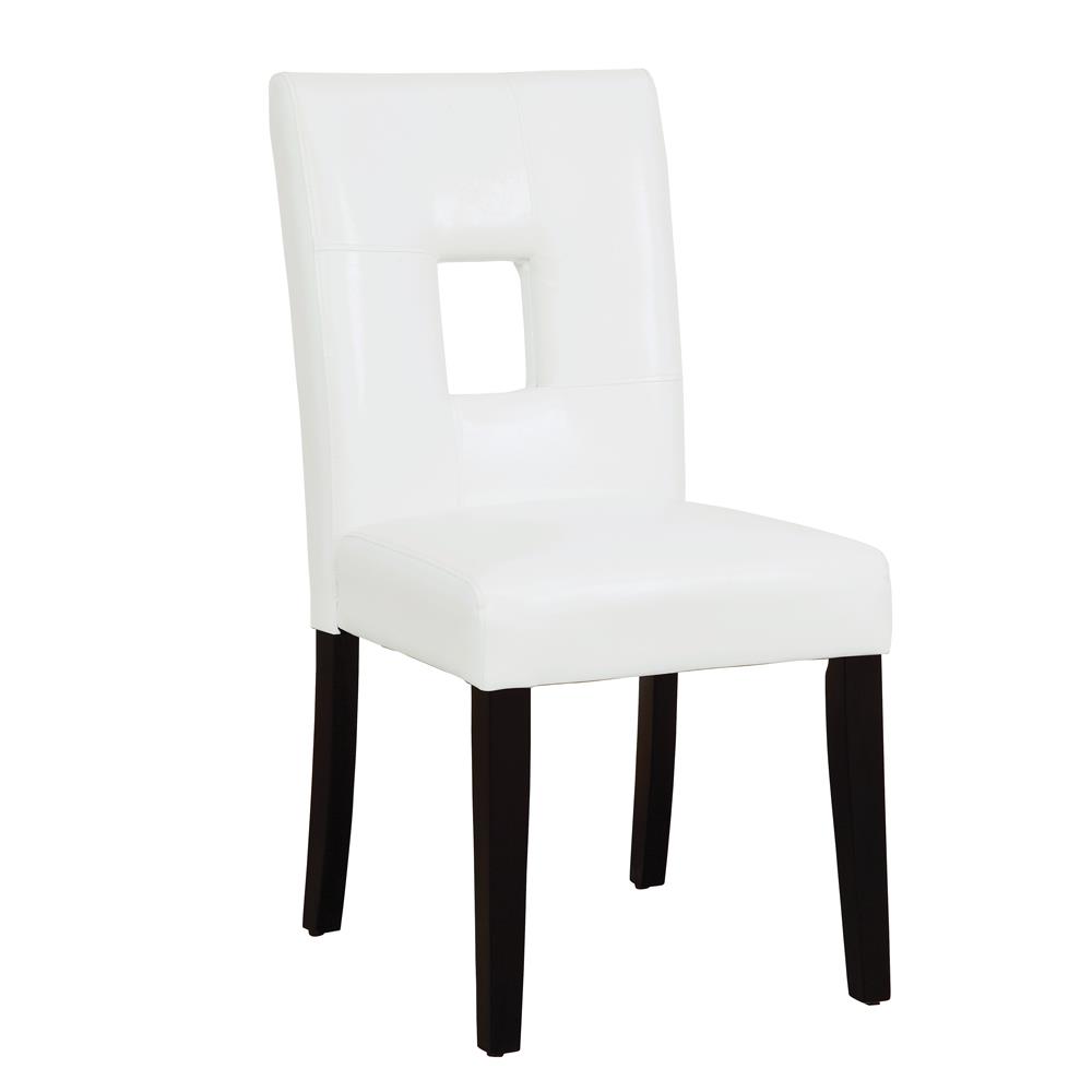 Shannon Leatherette Open Back Dining Chair with Wood Legs