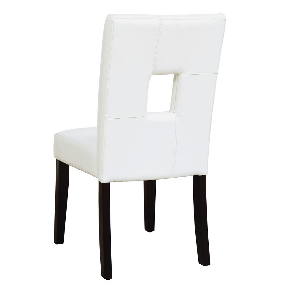 Shannon Leatherette Open Back Dining Chair with Wood Legs