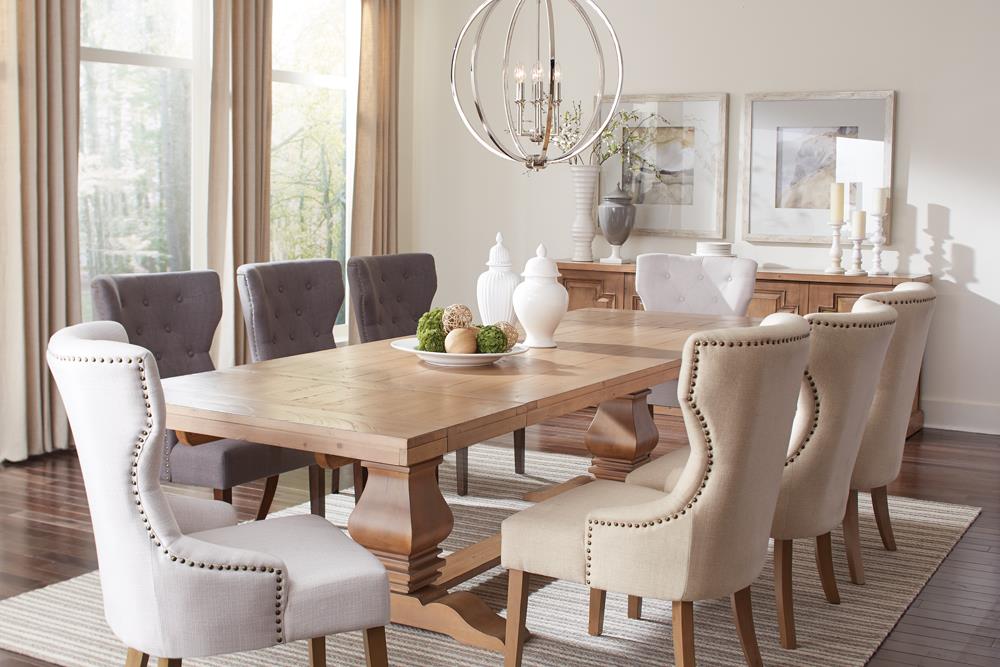 Baney Tufted Fabric Dining Chair with Wood Legs